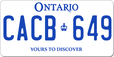 ON license plate CACB649