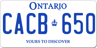 ON license plate CACB650