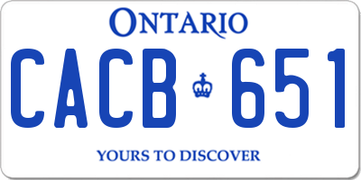 ON license plate CACB651