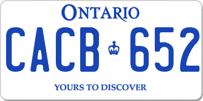 ON license plate CACB652