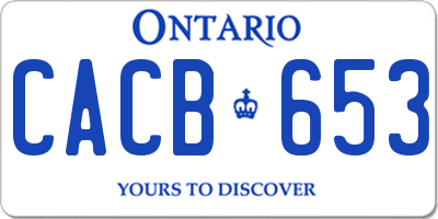 ON license plate CACB653