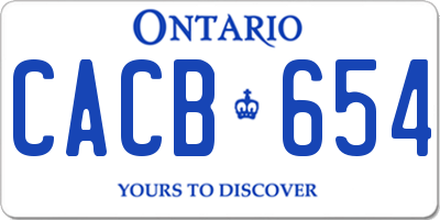 ON license plate CACB654