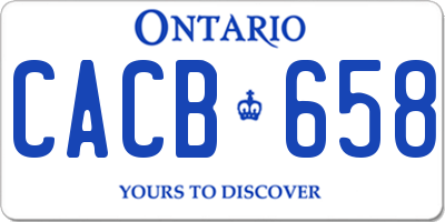 ON license plate CACB658