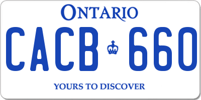 ON license plate CACB660