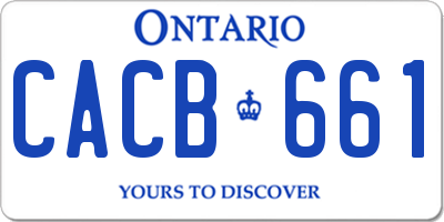 ON license plate CACB661