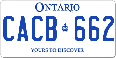 ON license plate CACB662