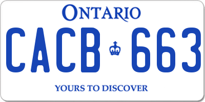 ON license plate CACB663