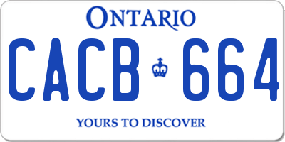 ON license plate CACB664