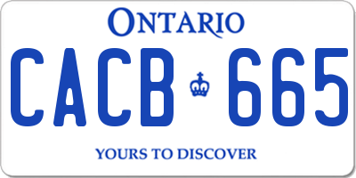 ON license plate CACB665