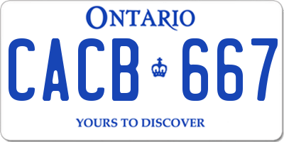 ON license plate CACB667