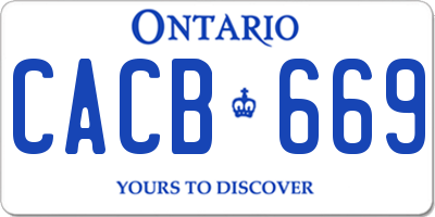 ON license plate CACB669