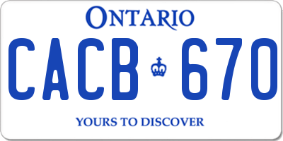 ON license plate CACB670