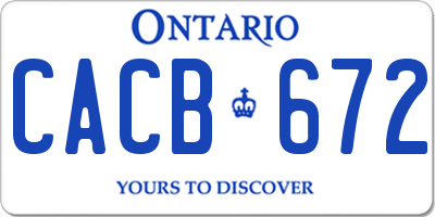 ON license plate CACB672