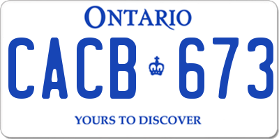 ON license plate CACB673