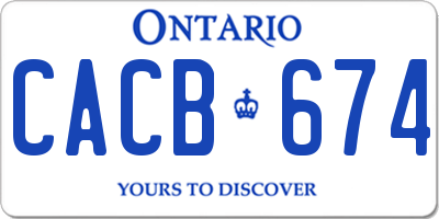 ON license plate CACB674