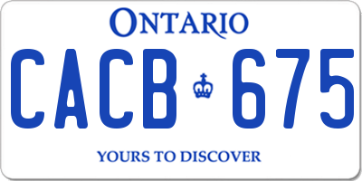 ON license plate CACB675