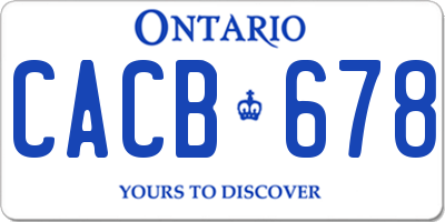 ON license plate CACB678