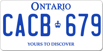 ON license plate CACB679