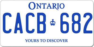 ON license plate CACB682