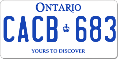 ON license plate CACB683