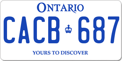 ON license plate CACB687