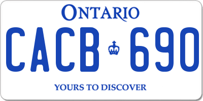 ON license plate CACB690