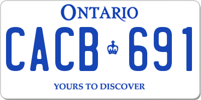 ON license plate CACB691