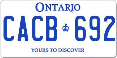 ON license plate CACB692