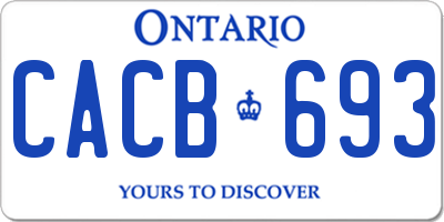 ON license plate CACB693