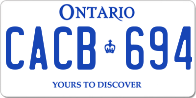 ON license plate CACB694