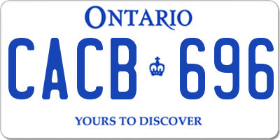 ON license plate CACB696