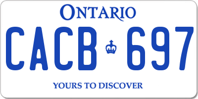 ON license plate CACB697