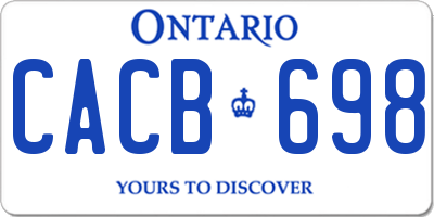 ON license plate CACB698