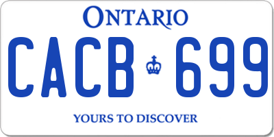 ON license plate CACB699