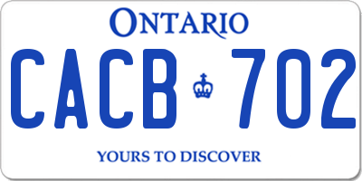 ON license plate CACB702