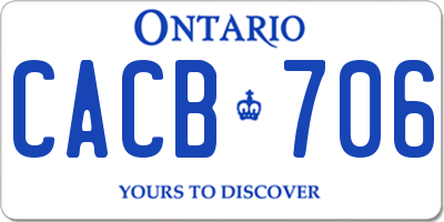 ON license plate CACB706