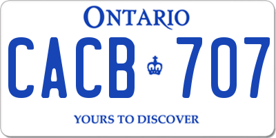 ON license plate CACB707