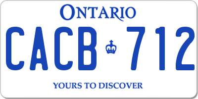 ON license plate CACB712