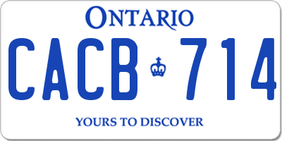 ON license plate CACB714