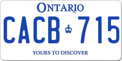 ON license plate CACB715