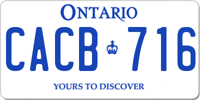 ON license plate CACB716