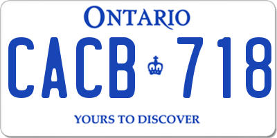 ON license plate CACB718