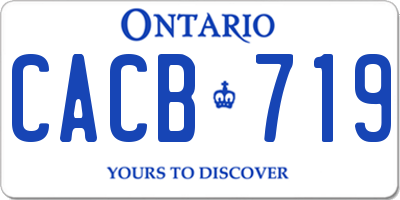 ON license plate CACB719