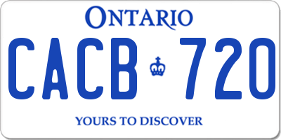 ON license plate CACB720