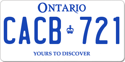 ON license plate CACB721