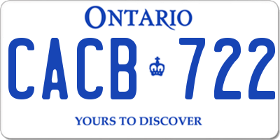 ON license plate CACB722