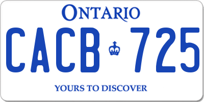 ON license plate CACB725