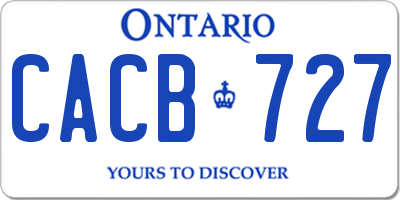 ON license plate CACB727