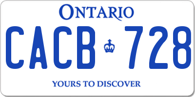 ON license plate CACB728