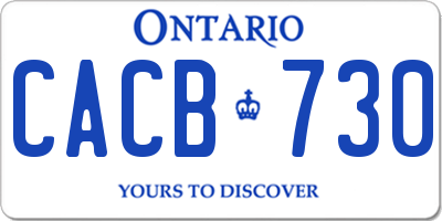 ON license plate CACB730